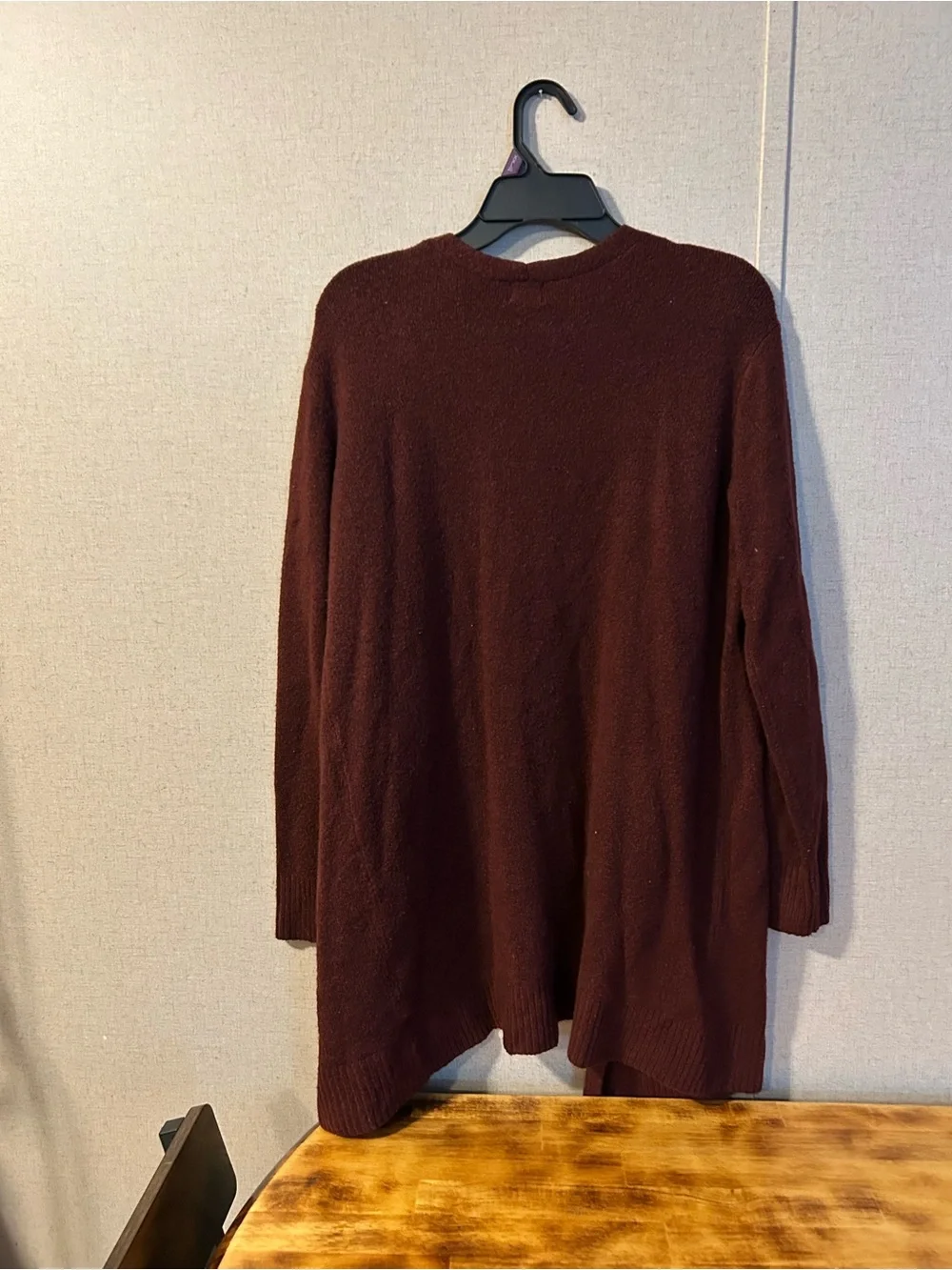 a new day Burgundy Open-Front Pocket Cardigan